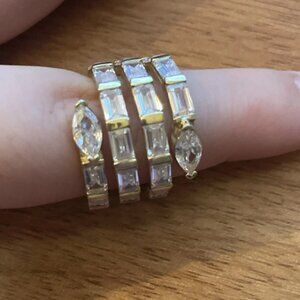 925 stamped sterling silver Wrap ring Stamped Brand Cubic Zirconia size 6